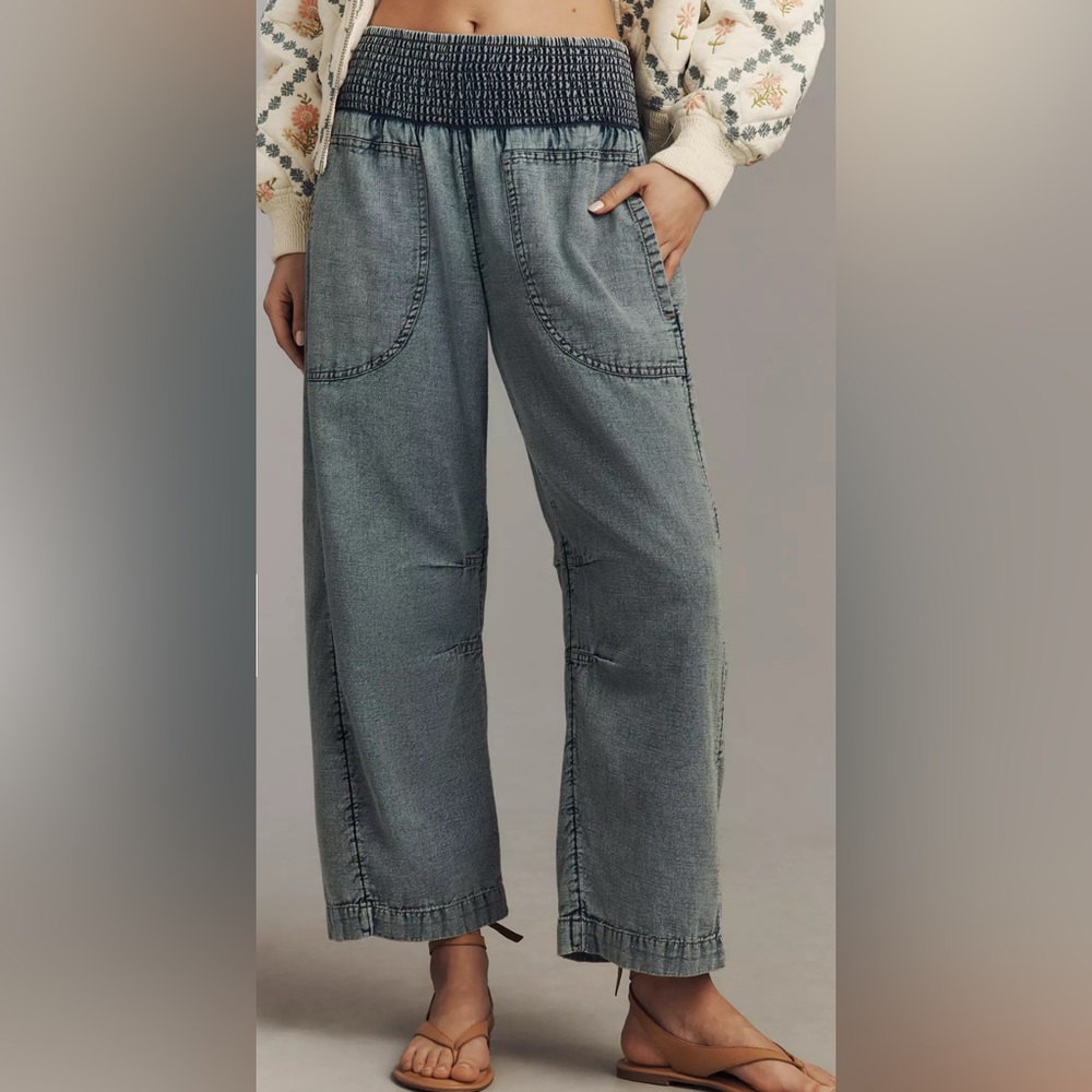 Pilcro Pull On Barrel Jeans